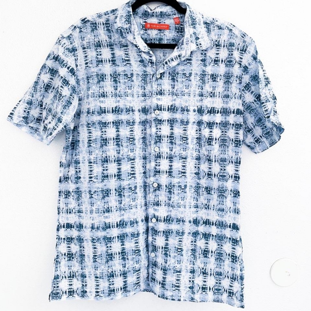 Tori Richard Tie Dye Detail Button Up Dress Shirt
